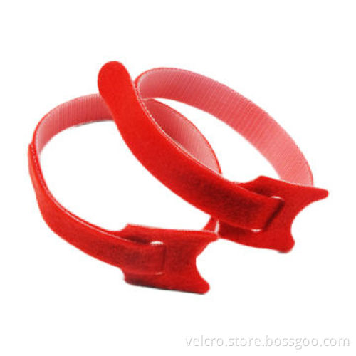 Red color reusable Velcro cable tie with customized size and logo